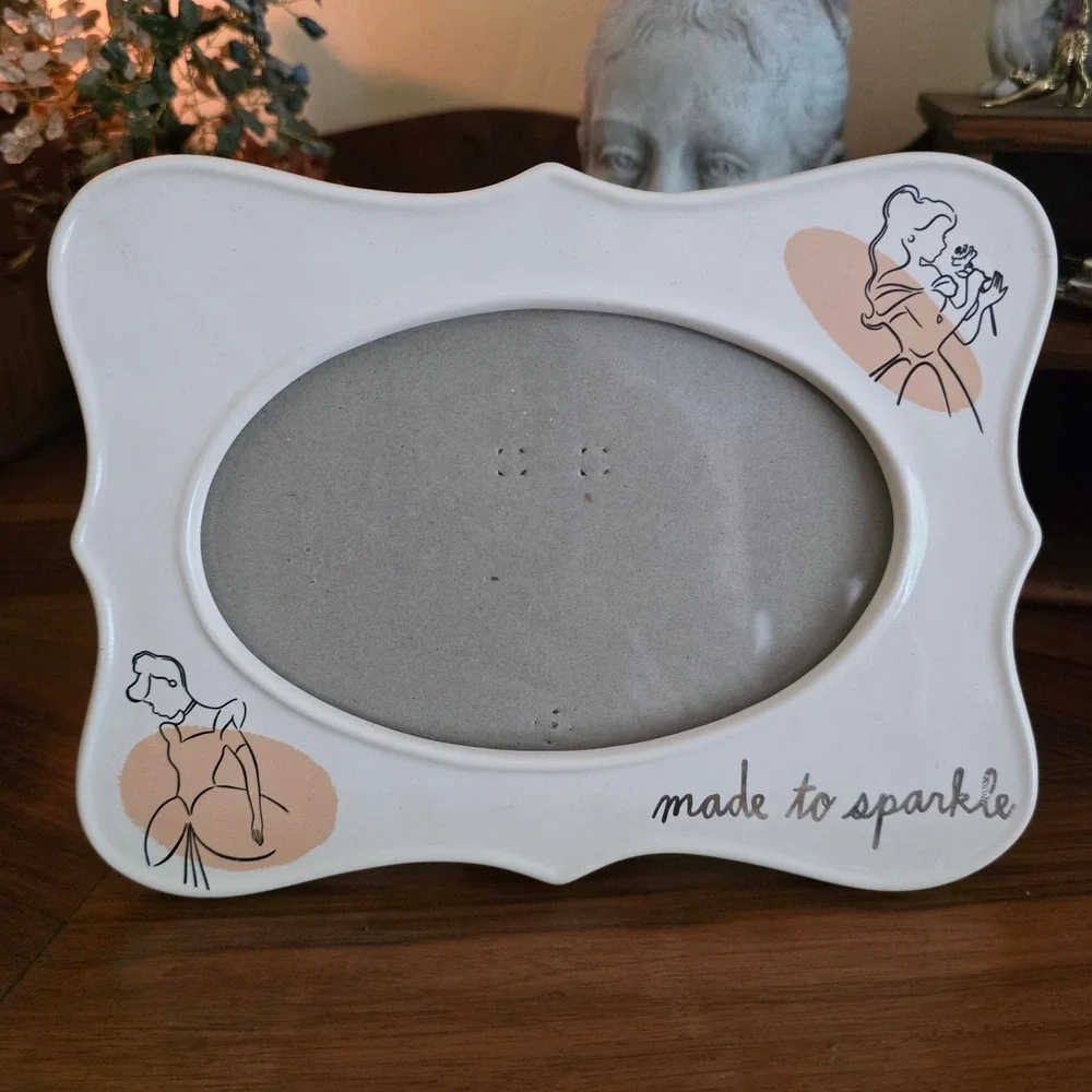Rae Dunn Disney Princess Ceramic Picture Frame Made to Sparkle Cinderella Belle‎